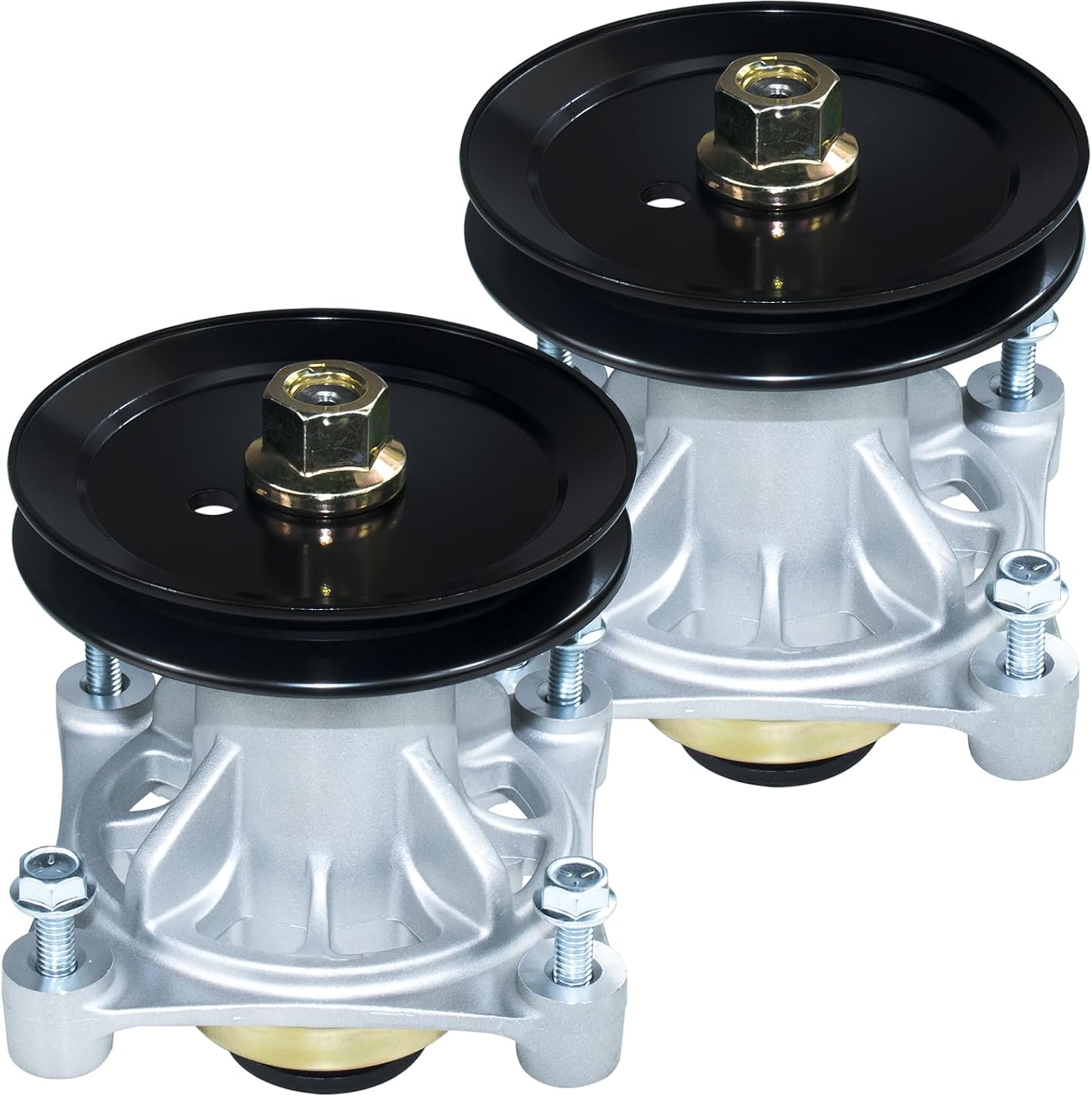 2 Pack 604214 Spindle Assembly with 603987 Spindle Pulley Replaces Spindle 604214 for Hustler Raptor 42 inch Spindles, Hustler 42 Spindle, 42 inch Hustler Raptor Deck Spindle
