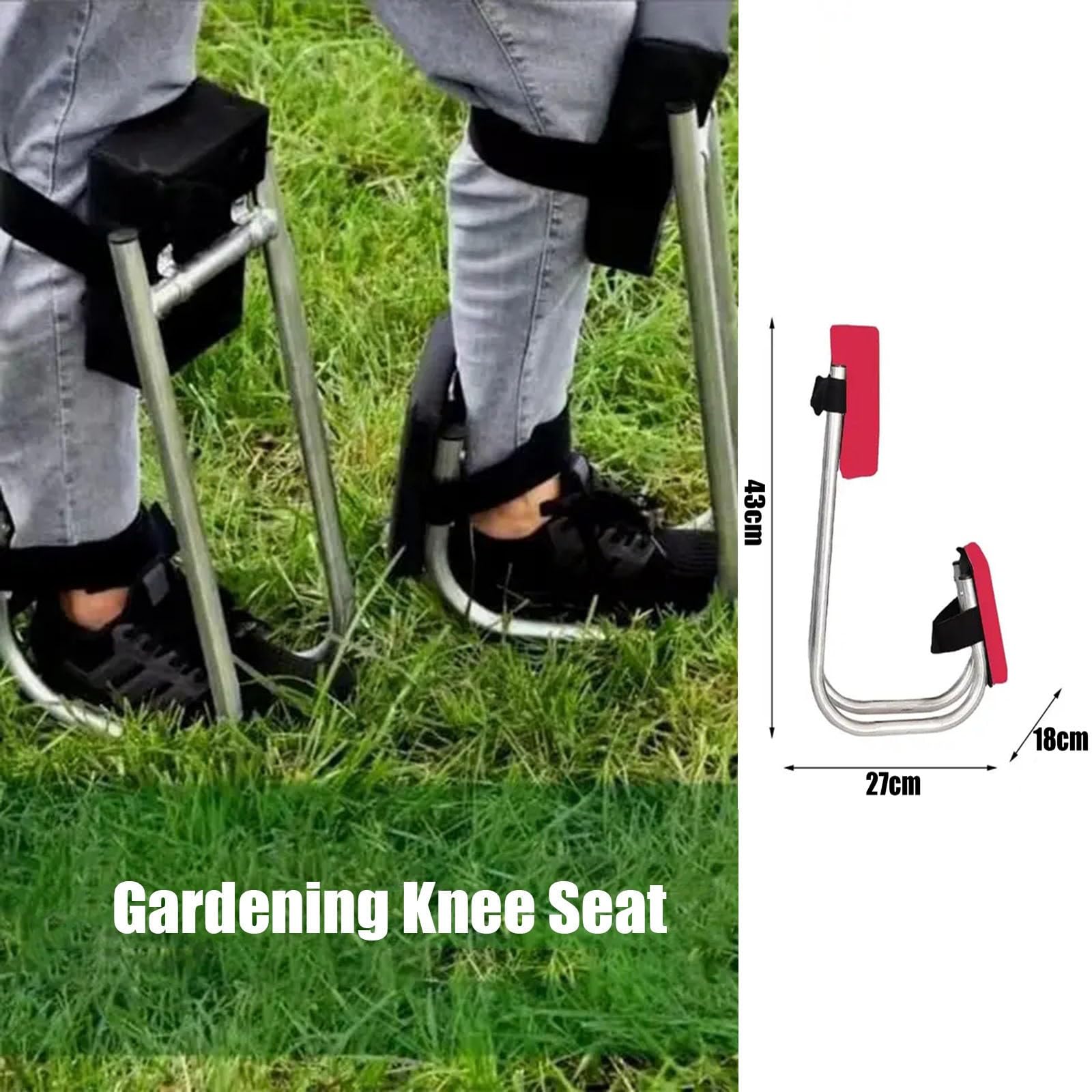 Soporte para piernas para arrodillador y Asiento de jardín, Asiento portátil para Rodillas para jardinería, Silla ergonómica portátil para arrodillarse para Trabajos agrícolas(Black)