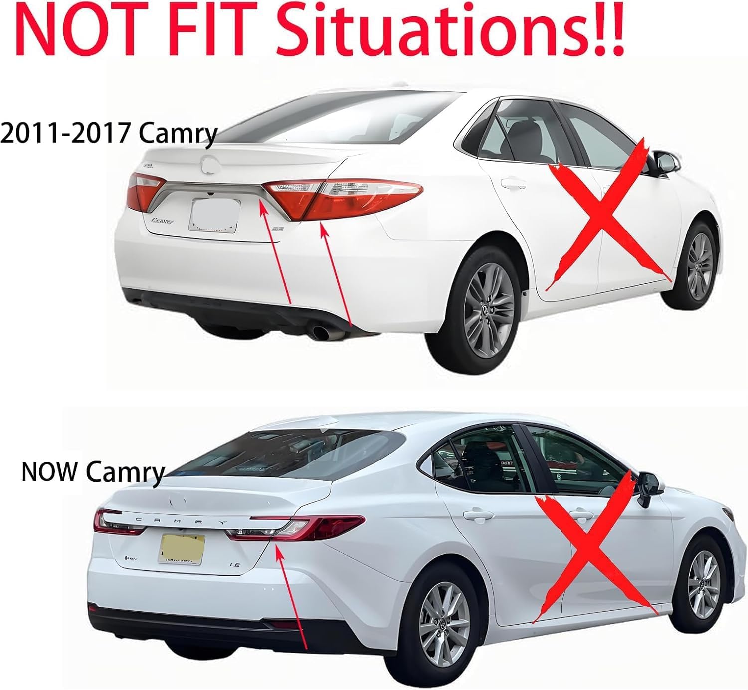 Rear Trunk Spoiler Compatible with 2018-2024 Toyota Camry Ascent, SE, SX, XSE, Hybrid, XLE Sedan – Gloss Black Painted Rear Wing Tail Lip