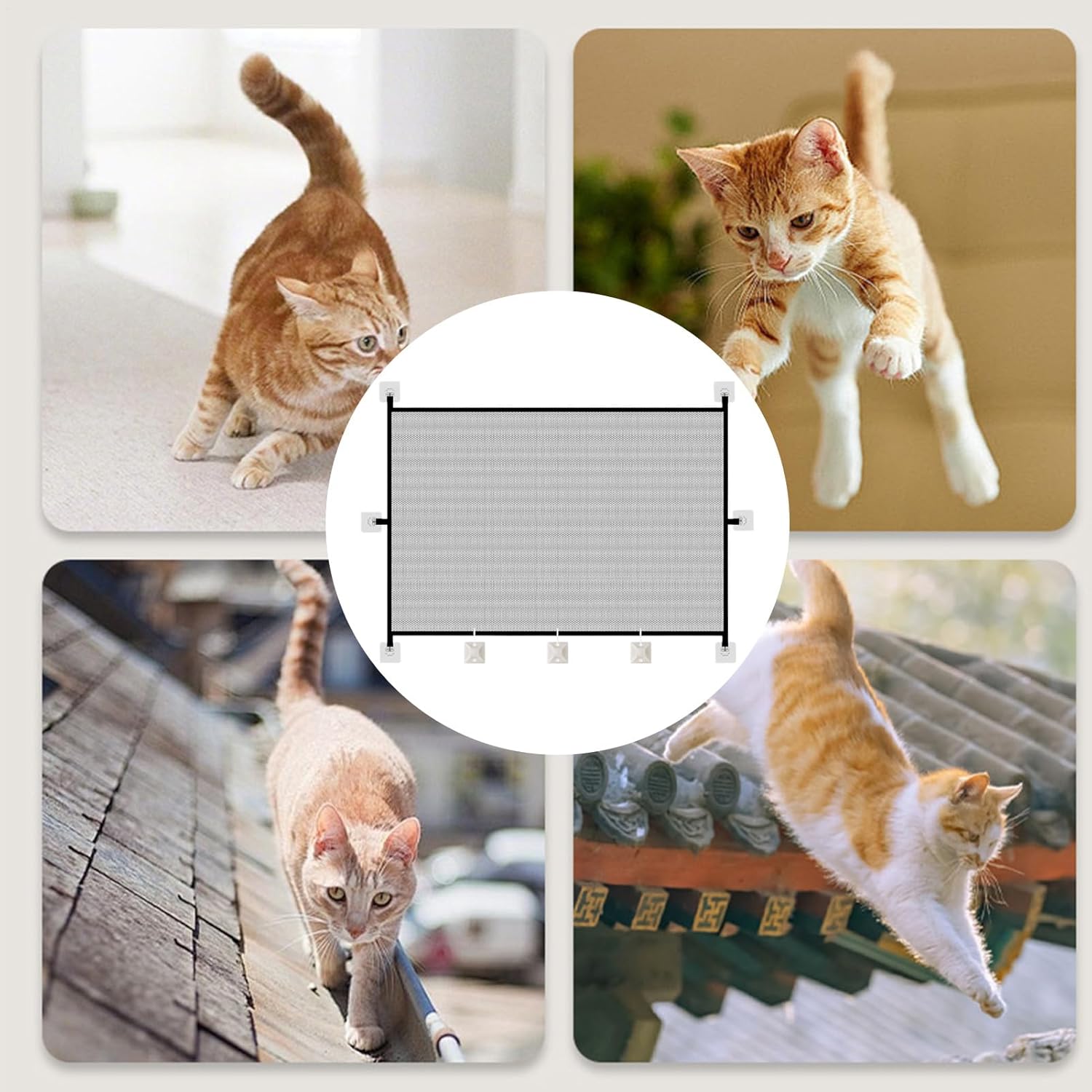 Genérico Cat Gate for Doors, Safety Barrier for Pets | Folding Barrier, Mesh Child Protection for Bedroom Living Room Kitchen Hallway