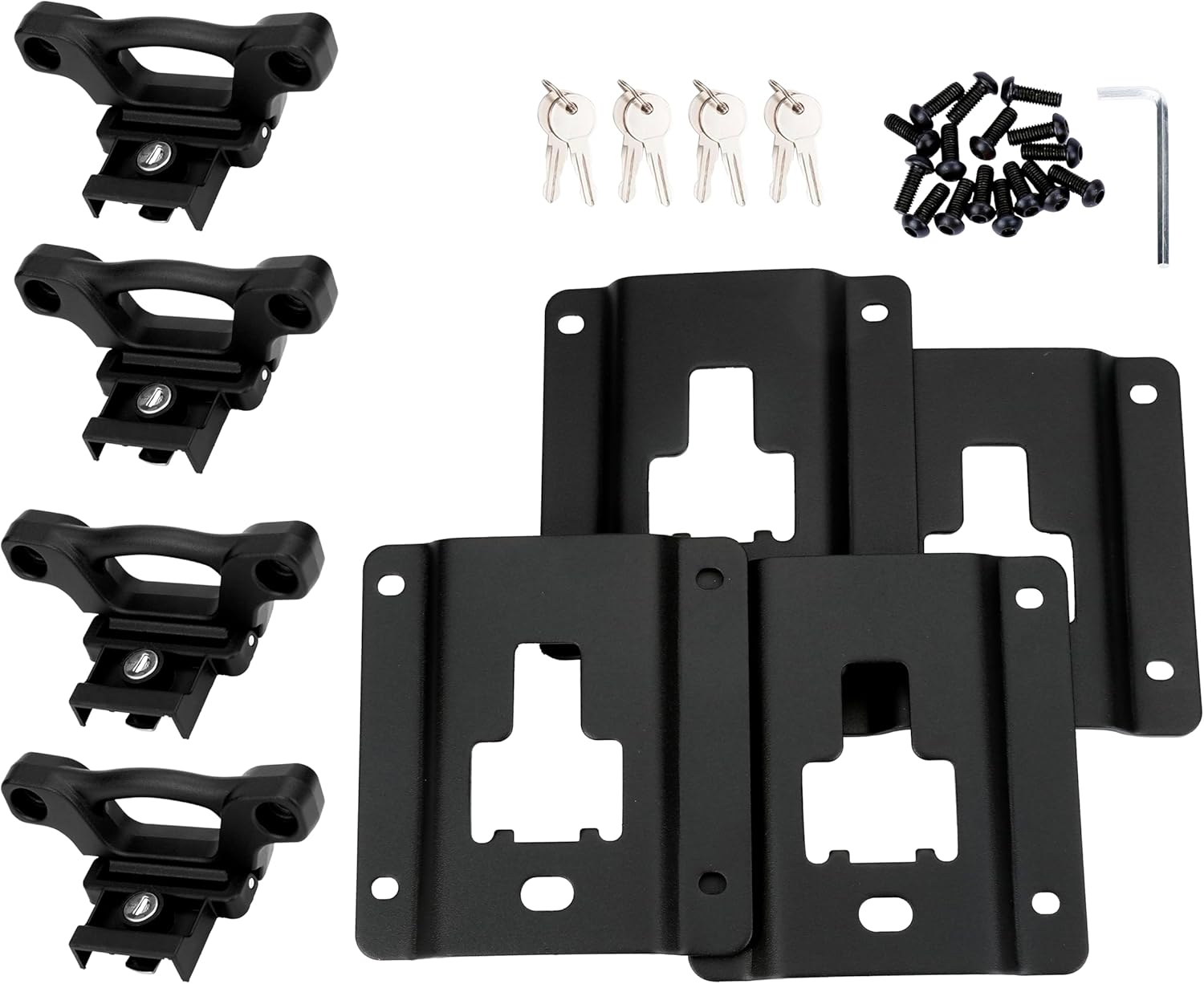 Bed Tie Down Anchor Set of 4 with Plate Brackets and Bolts - Compatible with Ford F-150, F-250 and F-350 Super Duty - Replaces FL3Z-99000A64-B, FL3Z99000A64B - Boxlink Tiedown Cleats, Clamps