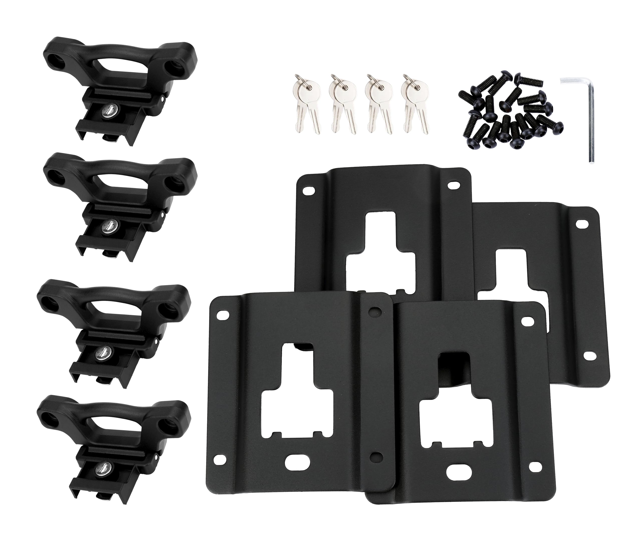 Bed Tie Down Anchor Set of 4 with Plate Brackets and Bolts - Compatible with Ford F-150, F-250 and F-350 Super Duty - Replaces FL3Z-99000A64-B, FL3Z99000A64B - Boxlink Tiedown Cleats, Clamps