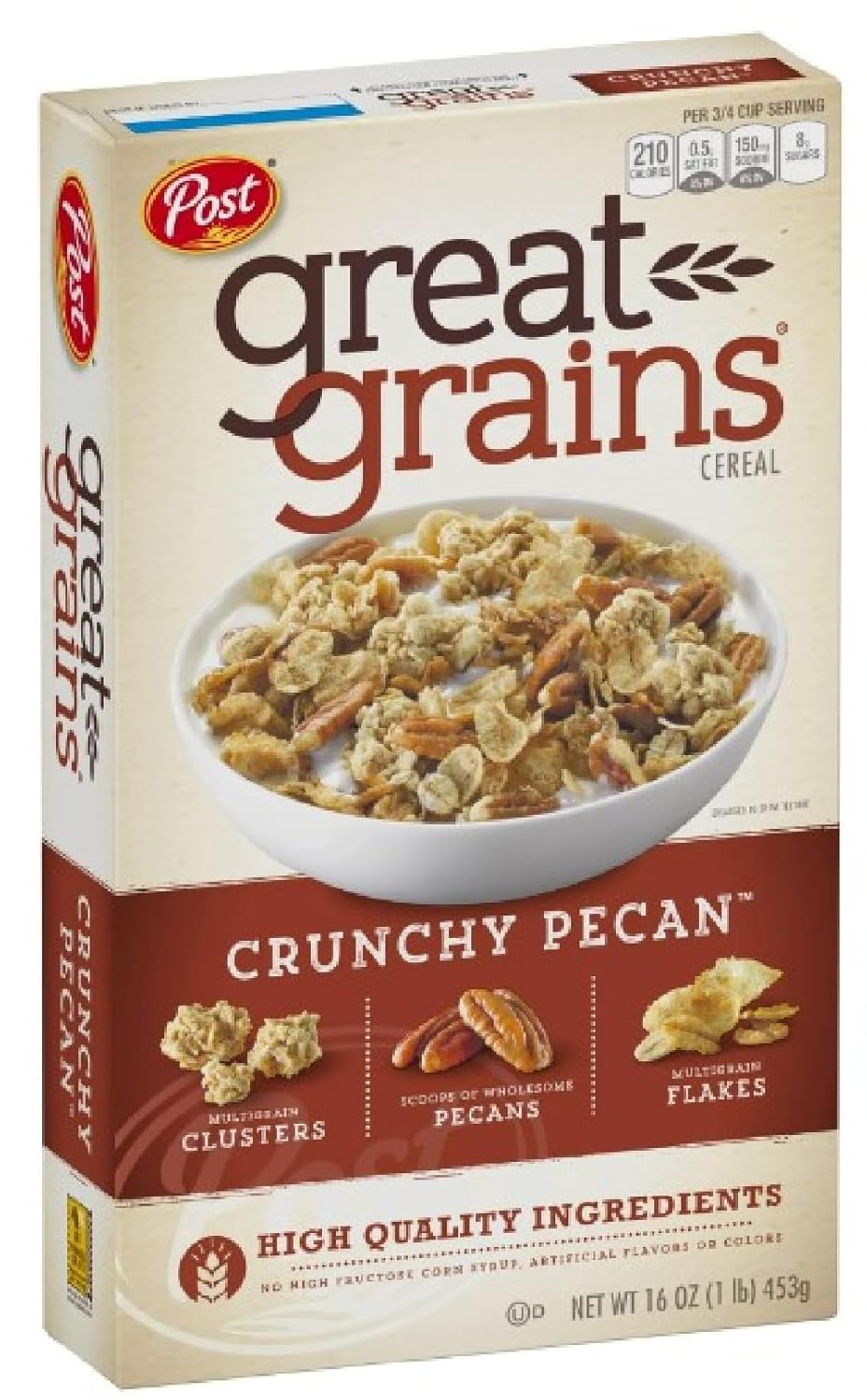 Post Selects Cereal, Great Grains Crunchy Pecan, 16 oz (Pack of 4)