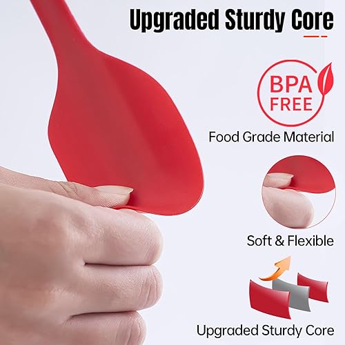 Miniatura 4 de Juego de utensilios de cocina de silicona de 4 piezas, resistentes al calor, juego de espátulas antiadherentes para cocinar y hornear, herramientas