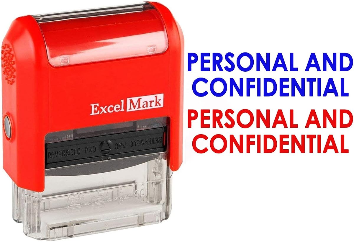 ExcelMark Self-Inking Rubber Office Stamp - Personal and Confidential