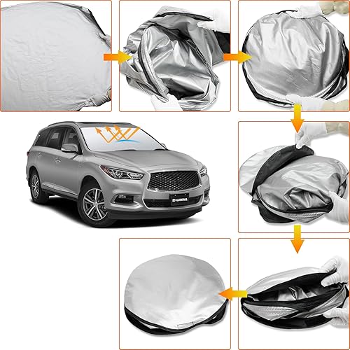 Miniatura 13 de D-Lumina Parasol para parabrisas delantero para Mazda MX-5 Miata 2017, 2018, 2019, plegable, parasol para ventana delantera para rayos UV y Mazda