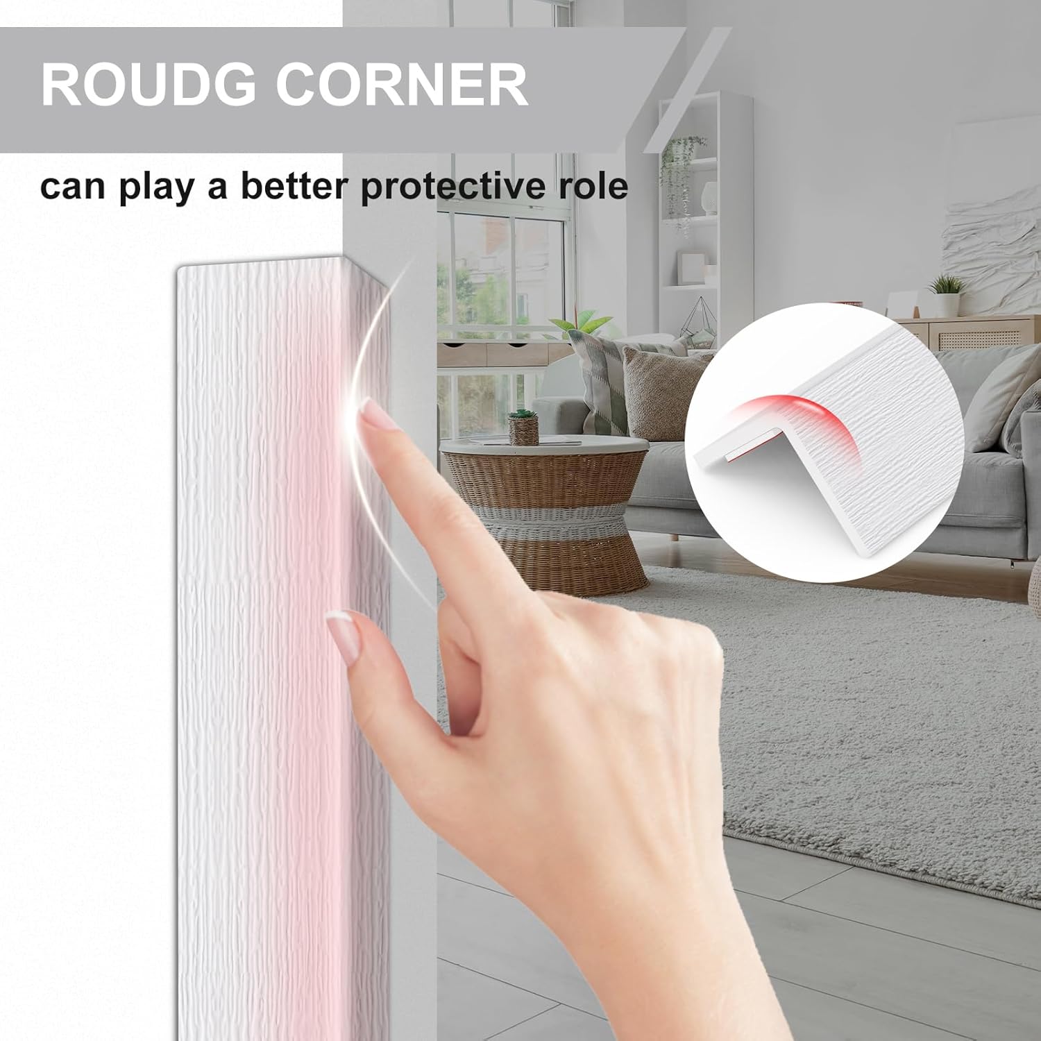 Corner Guards - 4PCS White Wall Corner Guard with Back Glue for Baby Safety, Stair Corners, Edge Protection (36 in L x 1-5/8 in W)