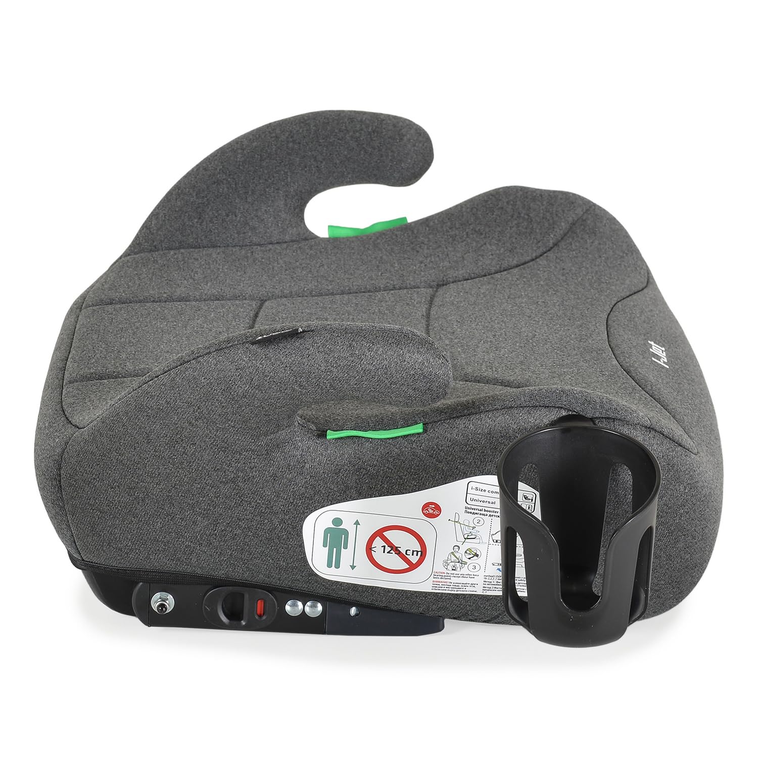 Moni seggiolino bambini, seggiolino di rialzo i-Jet (125-150cm) gruppo 3, isofix, colori:grigio