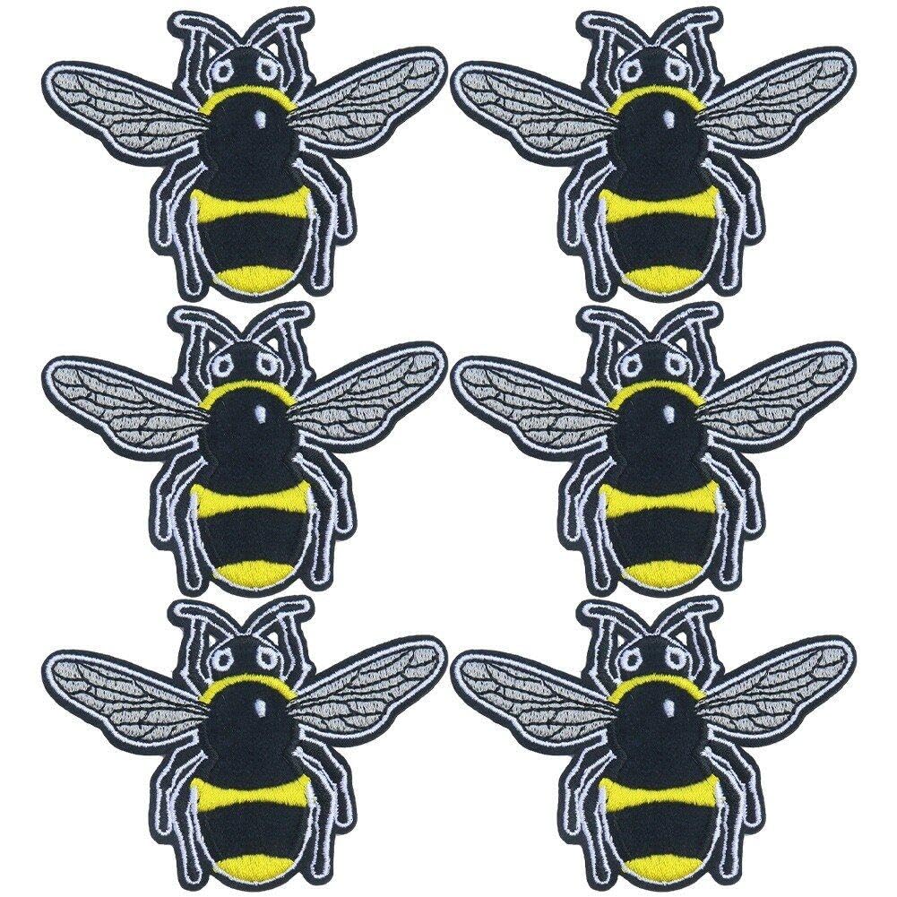 Luxylei Bee Embroidered Patch 6Pcs Animal Iron On Sew On Applique Decorative Repair Patch For Clothes Backpacks Caps