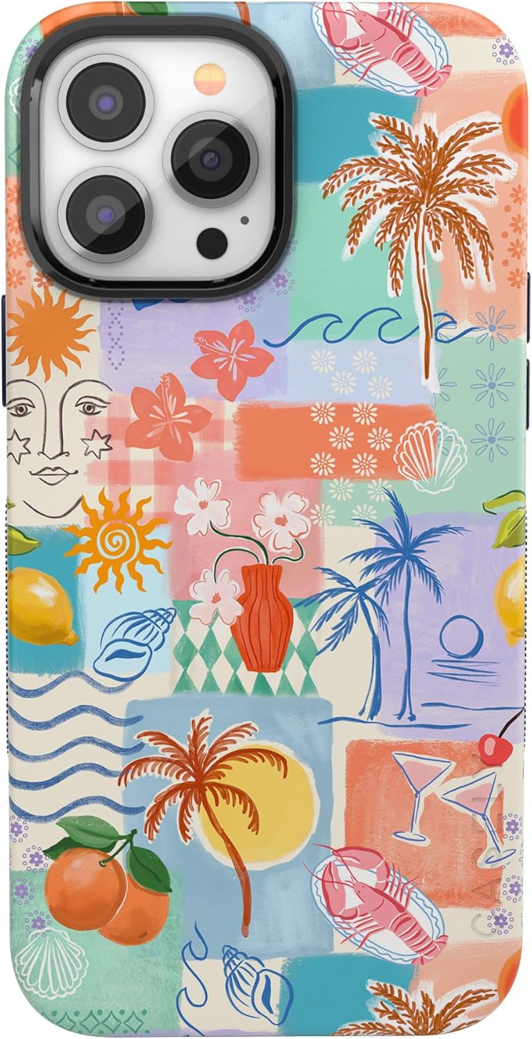 Casely iPhone 13 Pro Max Case | Tropical Heat | Beachy Collage | Bold Protective Design | Compatible with MagSafe