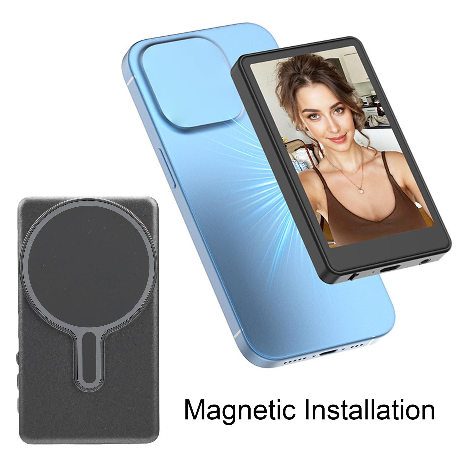 Schermo Monitor Selfie Vlog da 4,02 Pollici Ruotante a 180° 4K HD per Creatori di Contenuti e Vlogger Design Magnetico