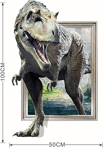 Miniatura 2 de Calcomanías 3D para puerta, diseño de dinosaurio, decoración artística, póster mural para niños, dormitorio, sala de juegos, bebé, guardería,