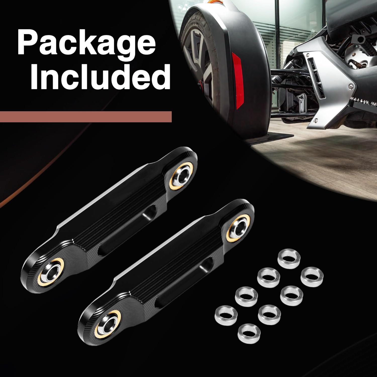 Sway Bar End Links – Billet Aluminum Joint End Links Kit for the Can-Am Ryker 600/900 / Rally (2019-2025) & Sport (2022-2025) Accessories (Black)