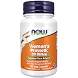 NOW Foods Supplements, Women's Probiotic, 20 Billion, Specially Formulated using Three Clinically Tested Probiotic Strains, 50 Veg Capsules