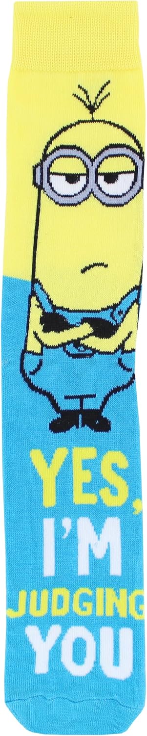 Hyp Minions Adult Casual Crew Socks, 6-Pack, Size 10-13