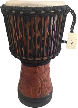 Djembe Drum Bongo Congo Deep Carved Elephant Design African Drum LARGE 20" Tall Solid Wood Professional Quality - JIVE BRAND