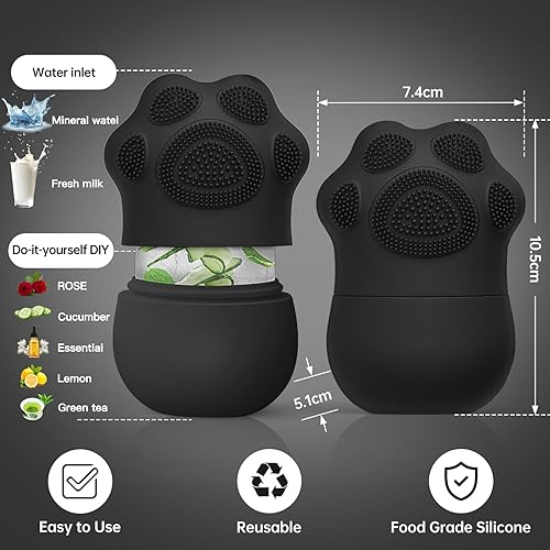 Miniatura 4 de Aquuaera Rodillo facial de hielo, molde de hielo para cara y ojos, bolsas para eliminar los ojos, reducir el dolor de migraña, garras de gato