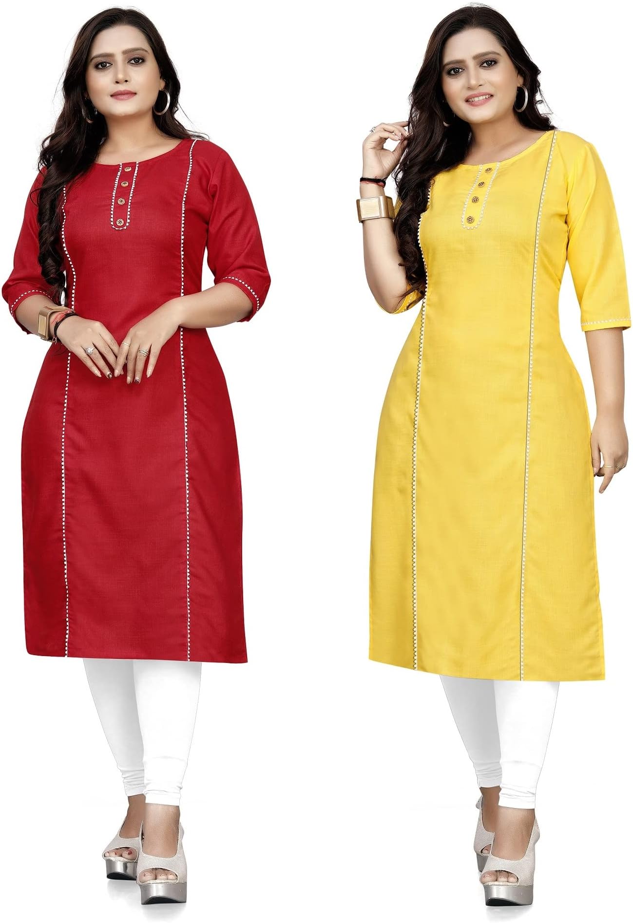 LerkizaWomens Plus Size Cotton Kurtis Combo