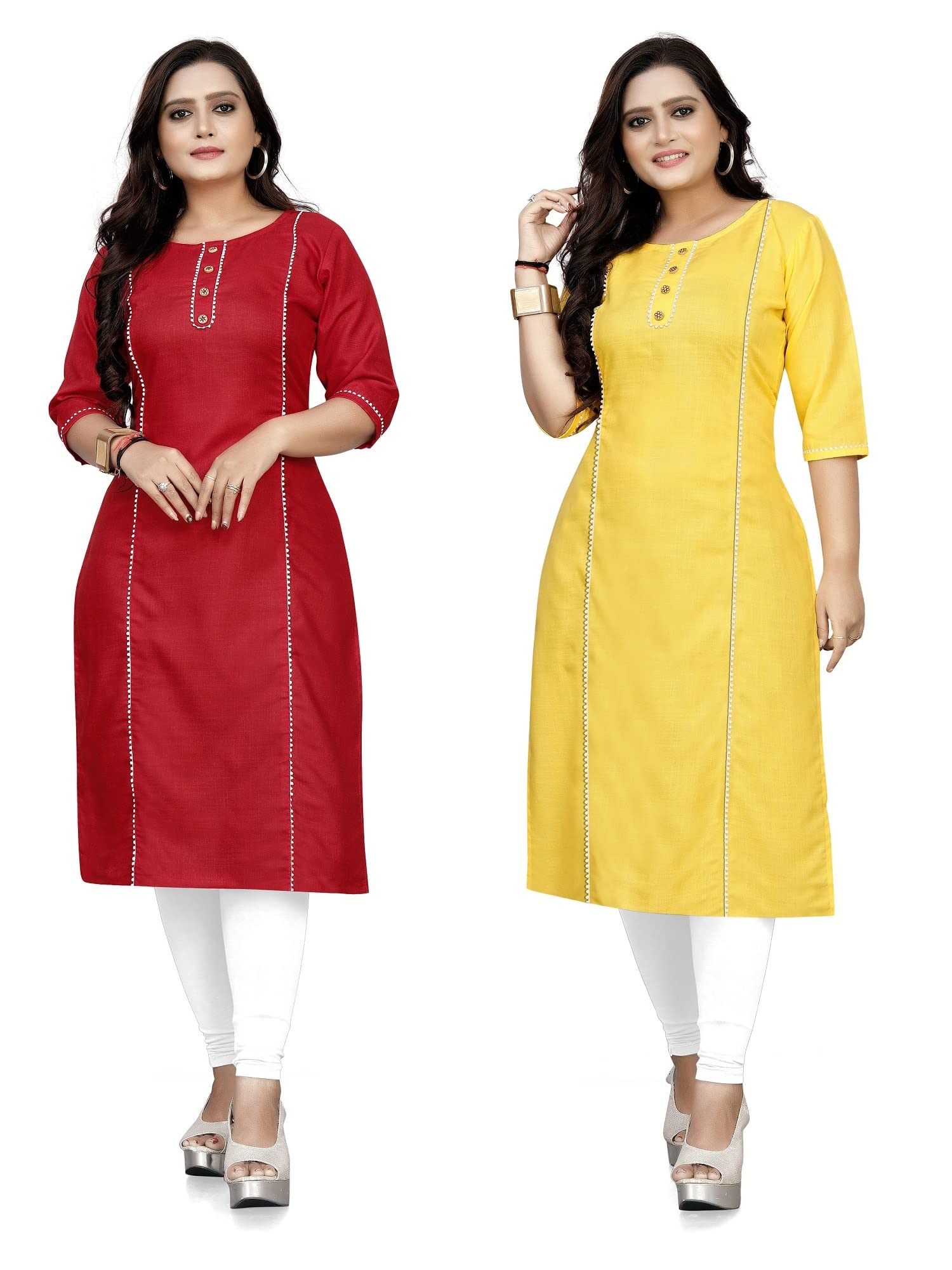 LerkizaWomens Plus Size Cotton Kurtis Combo