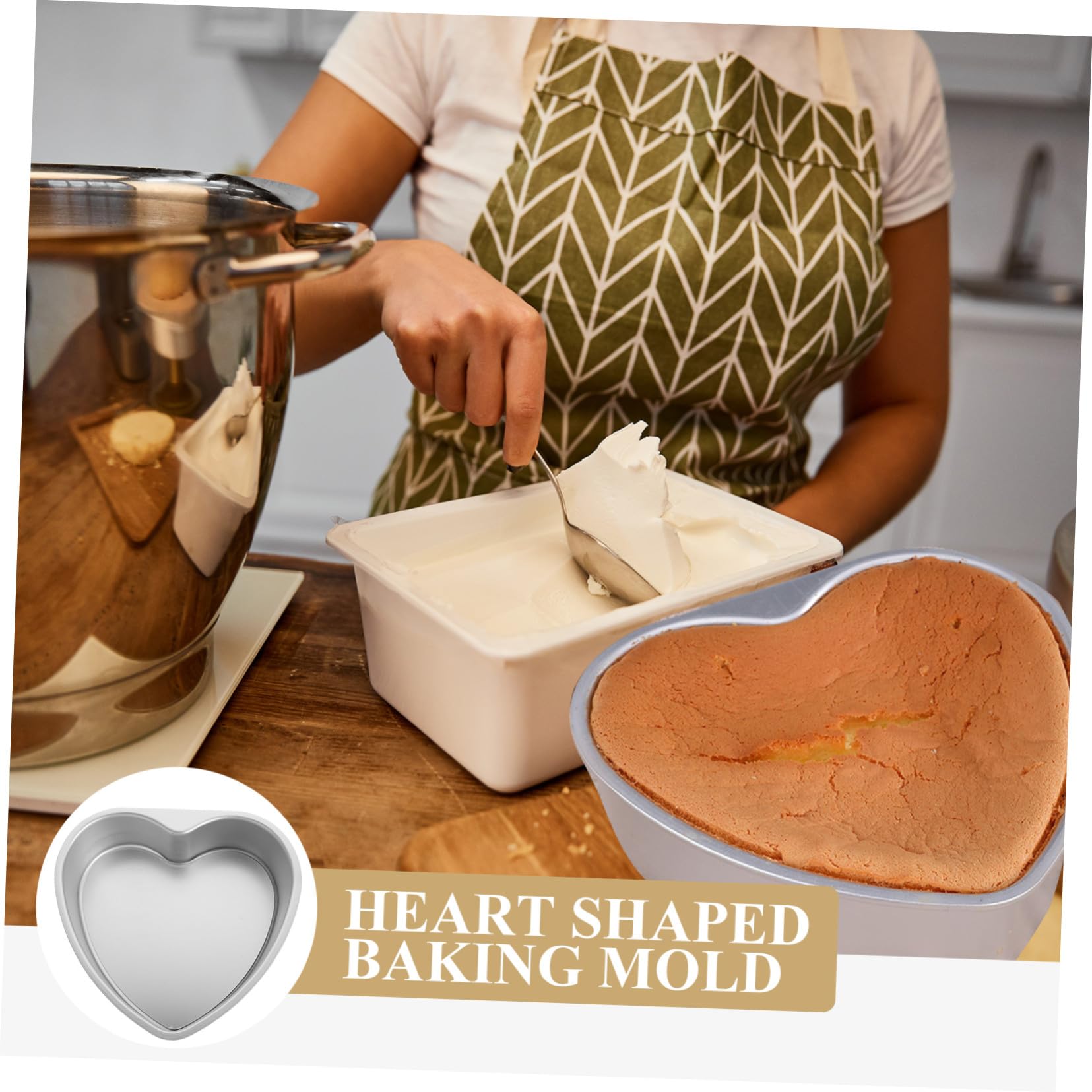 Molde para Pastel Forma de Corazón 20 Cm, Acero Antiadherente, Superficie Lisa, Apto para Horno, Molde de Repostería Creativo para Fiestas y Celebraciones, Adecuado