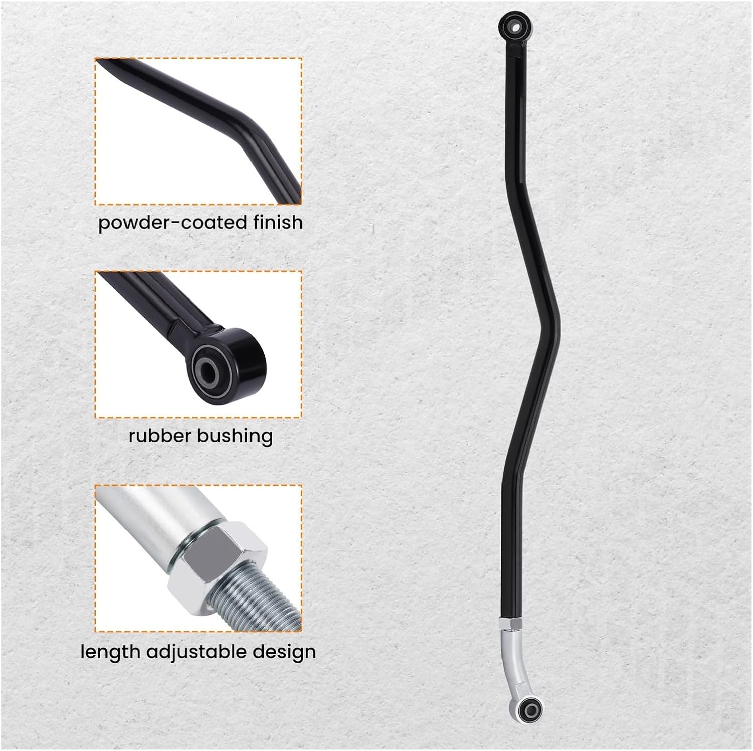 0-6" Lift Rear Adjustable Track Bar Suspension Compatible with Jeep Wrangler JK 2007-2018