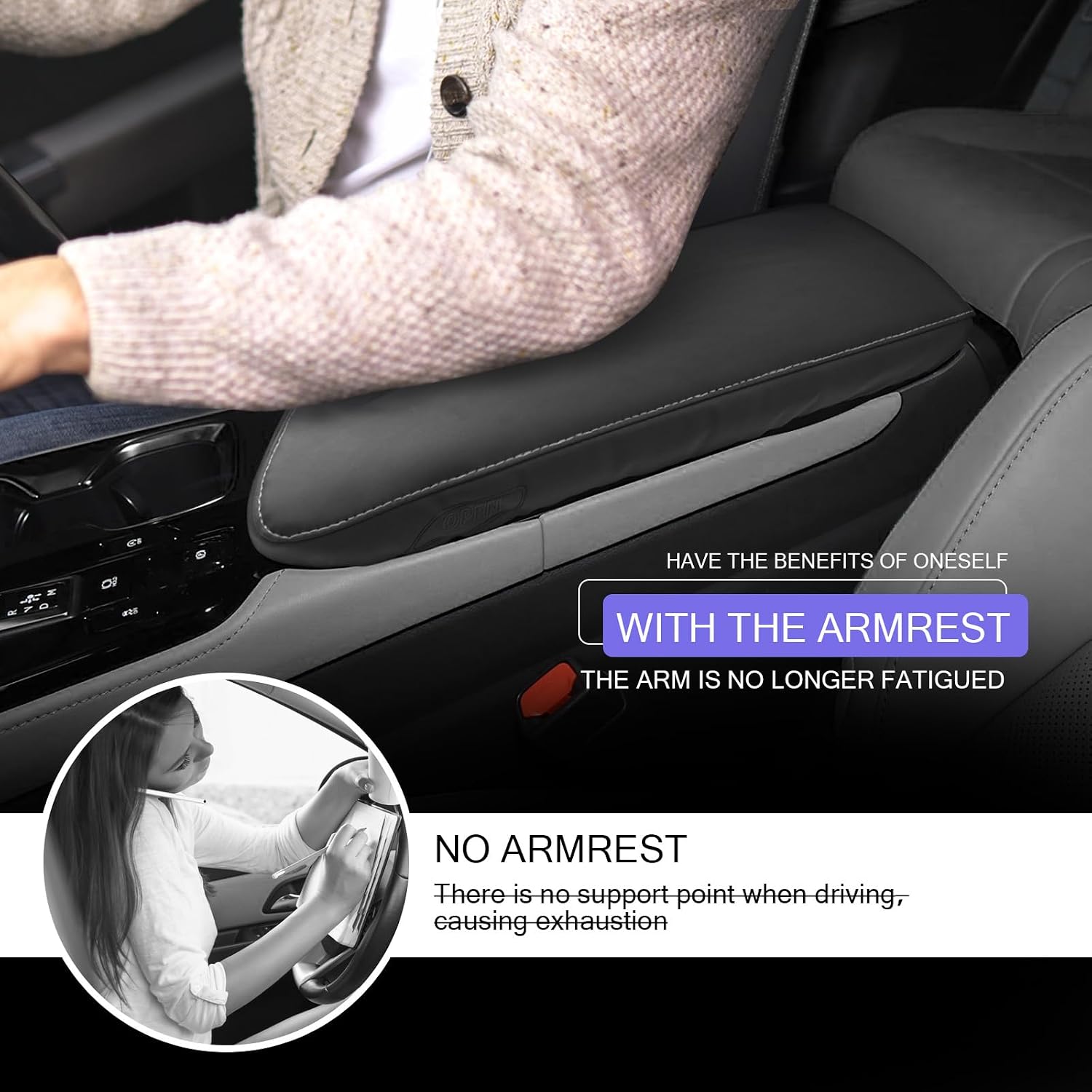 LUWU 2026 Lexus NX Center Console Cover Compatible with 2022 2023 2024 2025 2026 NX 450 NX 350 NX250 NX250 NX350 NX450 Accessories Armrest Cover Armrest Console Cover PU Leather Material (Thin Black)