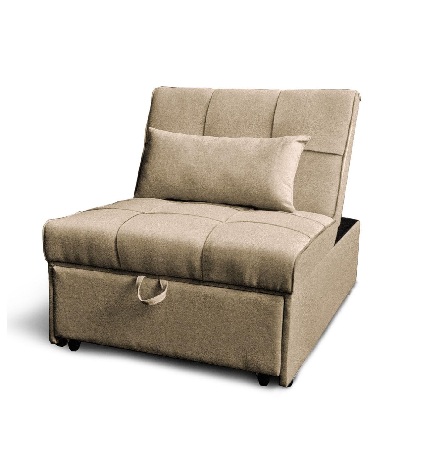 Arredo Stock Pouf 3 in 1 trasformabile in poltrona e in letto tortora 112x81x88 cm