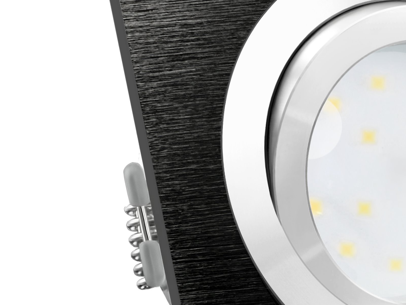 SSC-LUXon QF-2 LED Einbaustrahler 6x eckig schwarz dimmbar 3 Lichtfarben