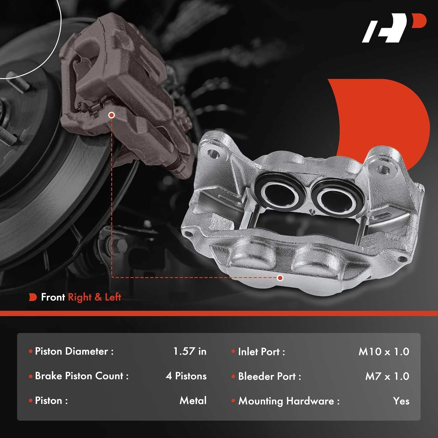 A-Premium Disc Brake Caliper Assembly Compatible with Select Subaru Models - Impreza WRX/WRX TR/WRX Limited 2006-2007 2.5L Turbocharged, Not fit WRX STI - Front Driver and Passenger Side