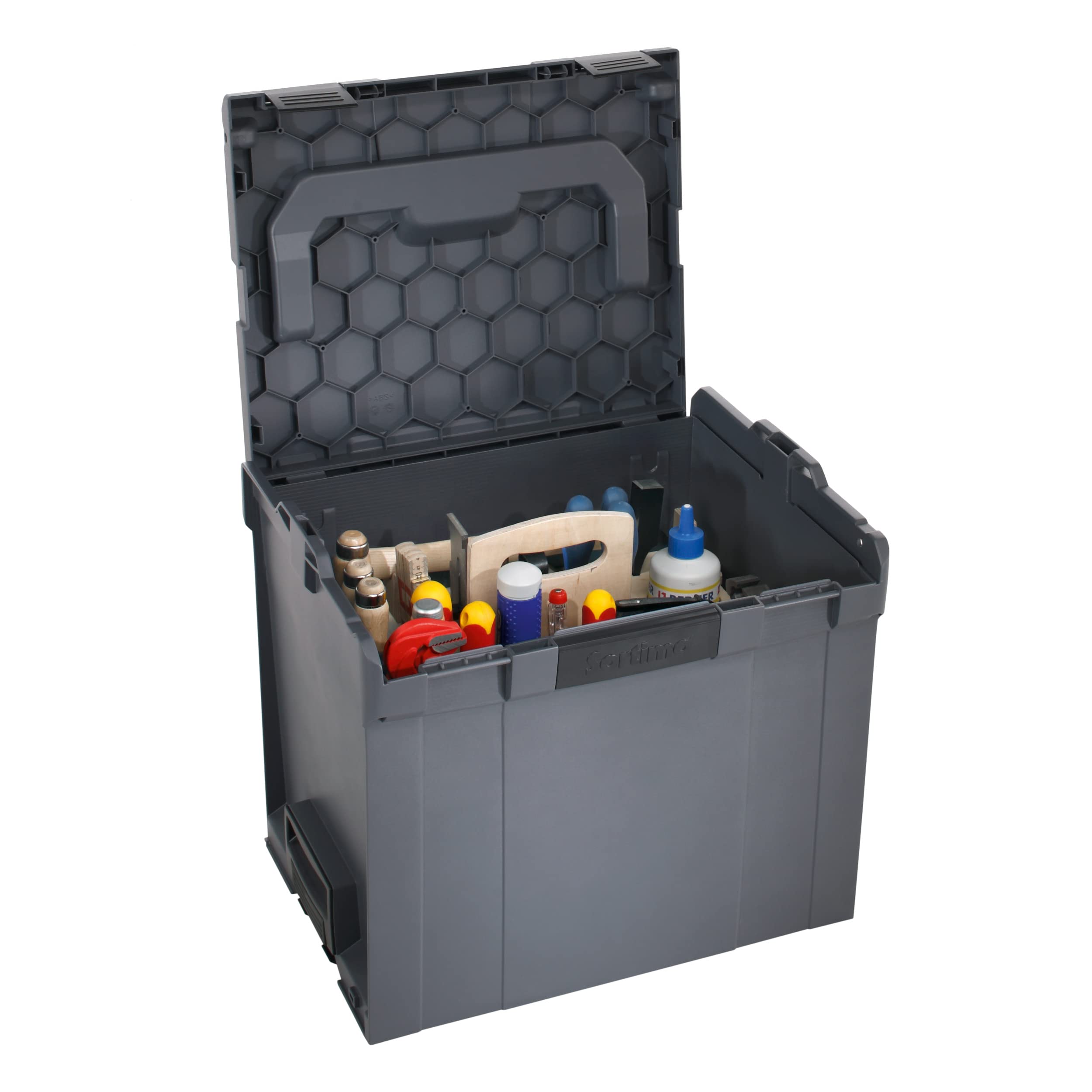 Bosch Sortimo L BOXX 374 Anthrazit Größe 4 Serie G (alte Version) Professioneller Werkzeugkoffer - Innovatives Transportsystem - Ideale Organizer Box
