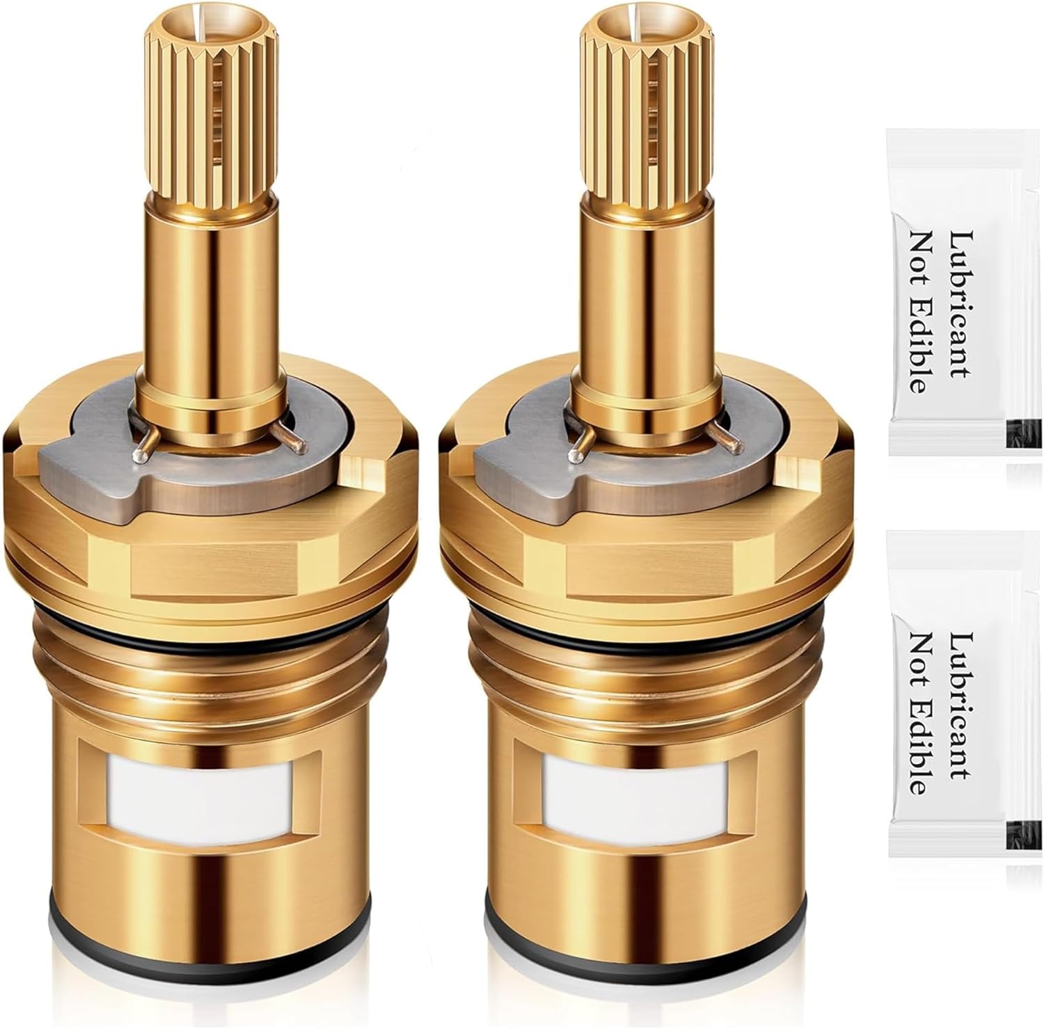 Enhon 2 Pack Faucet Cartridge Compatible with American Standard 994053-0070a or 994053-0070a/H Bathroom Bathtub Faucet Stem Replacement, 4z-24h Hot and Cold Replacement Stem, Brass