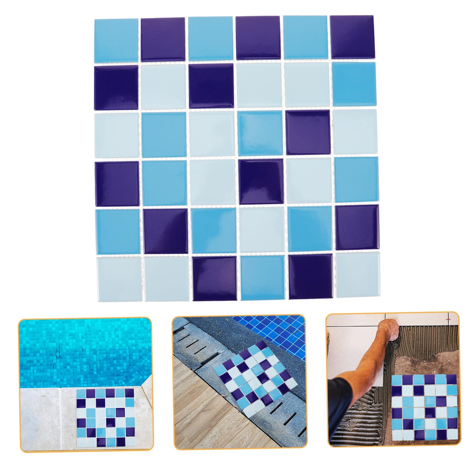 Azulejo de Cerámica Azul, 1 Hoja, para Mosaico Decorativo