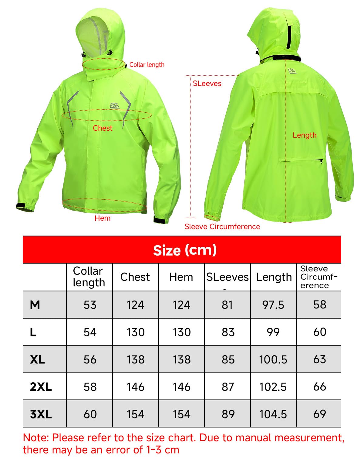 KEMIMOTO Veste de Cyclisme Homme Imperméable 10,000mm Coupe-Vent Réfléchissante pour Cyclisme Randonnée Voyage