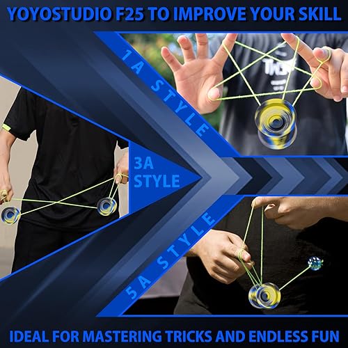 Miniatura 4 de YOYOSTUDIO F25 Finger Spin Yoyo Yoyo profesional sensible para niños de 8 a 12 años, yoyo profesional para adultos con kit de accesorios de yoyos