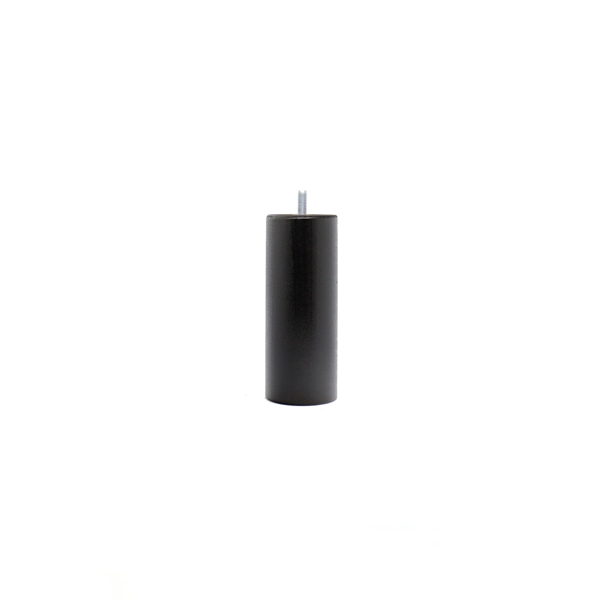 La Fabrique de Pieds – Set of 4 Wooden Bed Legs, Cylinder, Wood, lacquered black, 15 x 6 x 6 cm