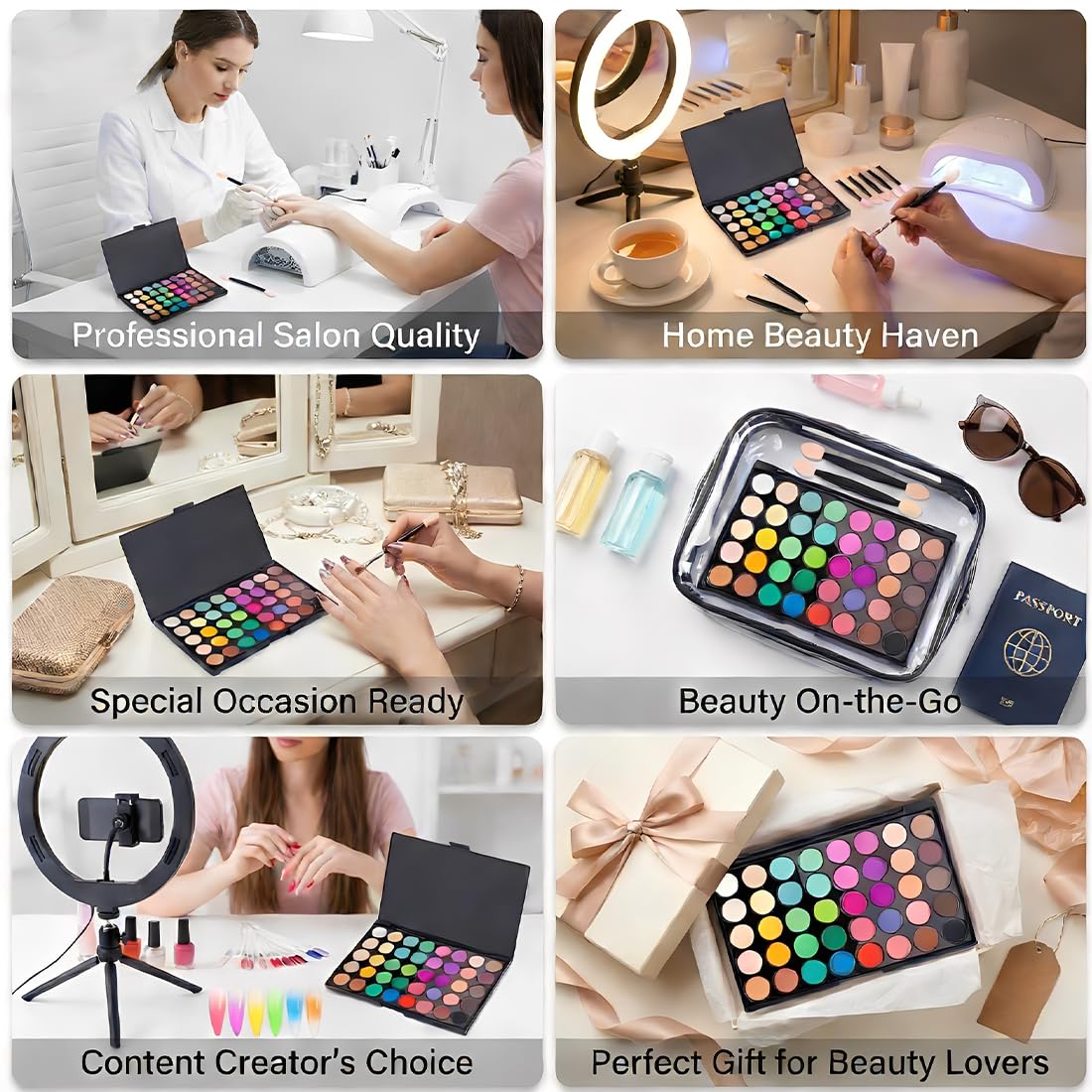 YUZNA 40 Couleurs Poudre à Ongles Pigmentée, Ombre Poudre Pailletée pour Nail Art, Décoration DIY Ongles, Livré avec 10 Pinceaux