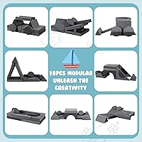 Vista 5 de Nuturelly Sofá modular de 18 piezas para niños, edificio de fortaleza para niños pequeños, sofá seccional 320+cojín convertible de espuma y suelo