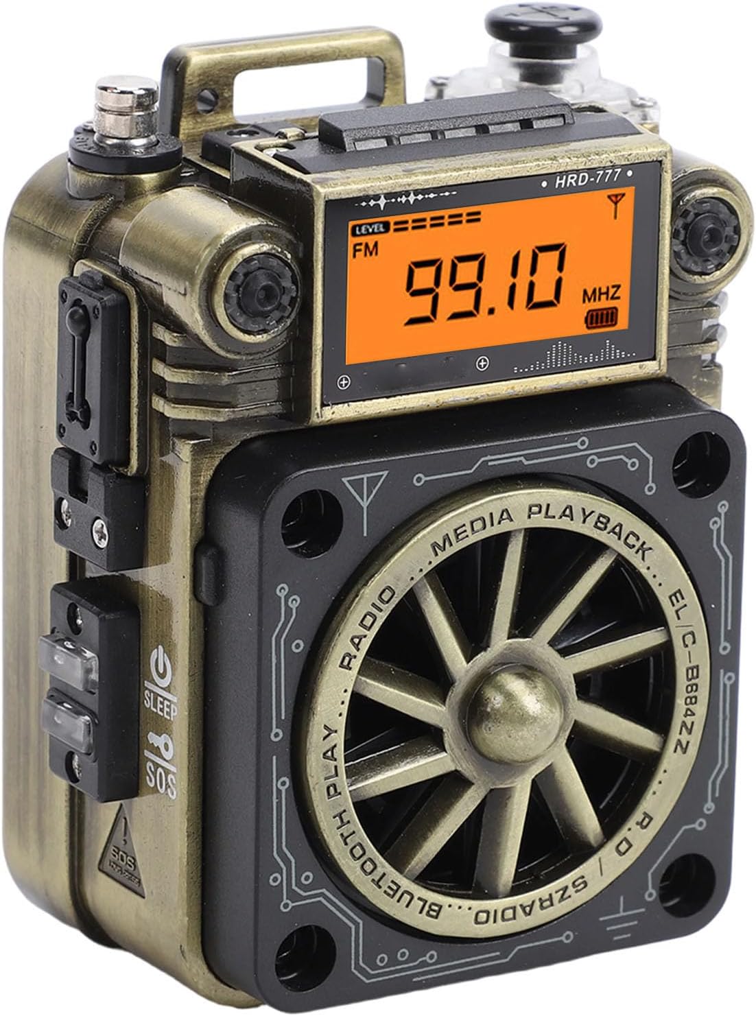 PUSOKEI Full Band Finger Radio, Smart Remote Control BT 5.2 Rechargeable Speaker with 360 Degree Rotating AM Antenna, for FM AM SW Wideband Reception