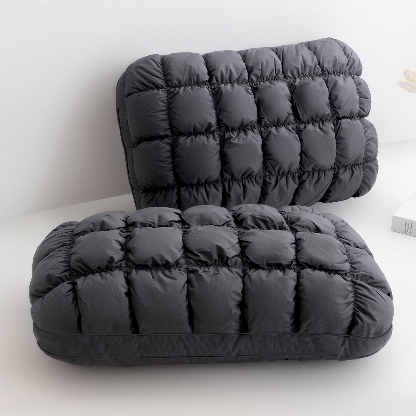 Photo 1 of YOUR MOON Down-Alternative Bed Pillows, Queen Size, Set of 2, Gray