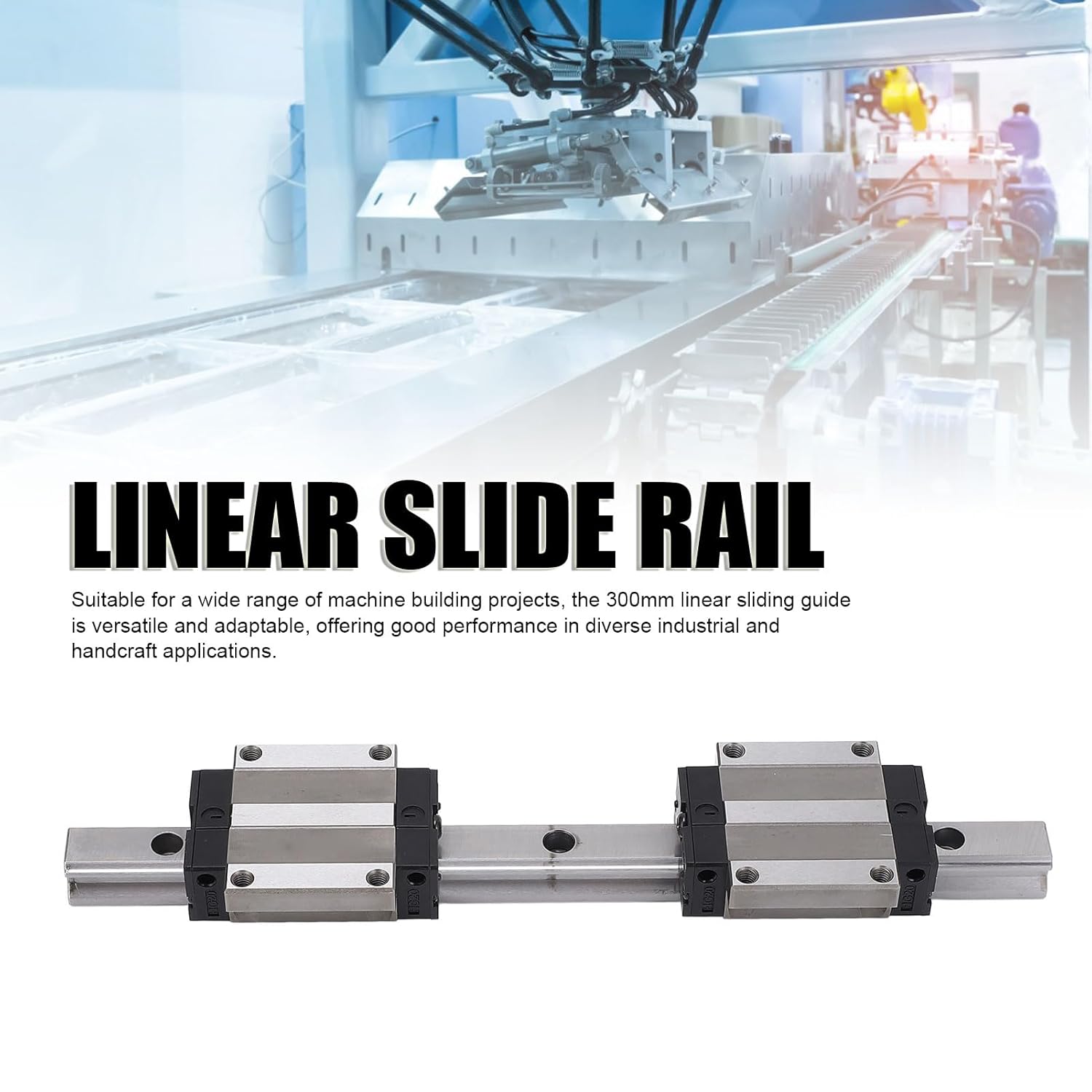 HGW20CC L Sliding Way with 2PCS Blocks, 300mm Bea Steel L for CNC, Automation Equipment, Robotics, and Macry Parts, ion System