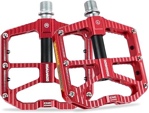 ROADNADO Bicycle Pedals 3 Bearings Bike Pedals Flat Pedals Aluminum Alloy Bicycle Pedal with 2 Reflective Boards MTB Pedals Lightweight Non-Slip disponible en Yaxa Venezuela