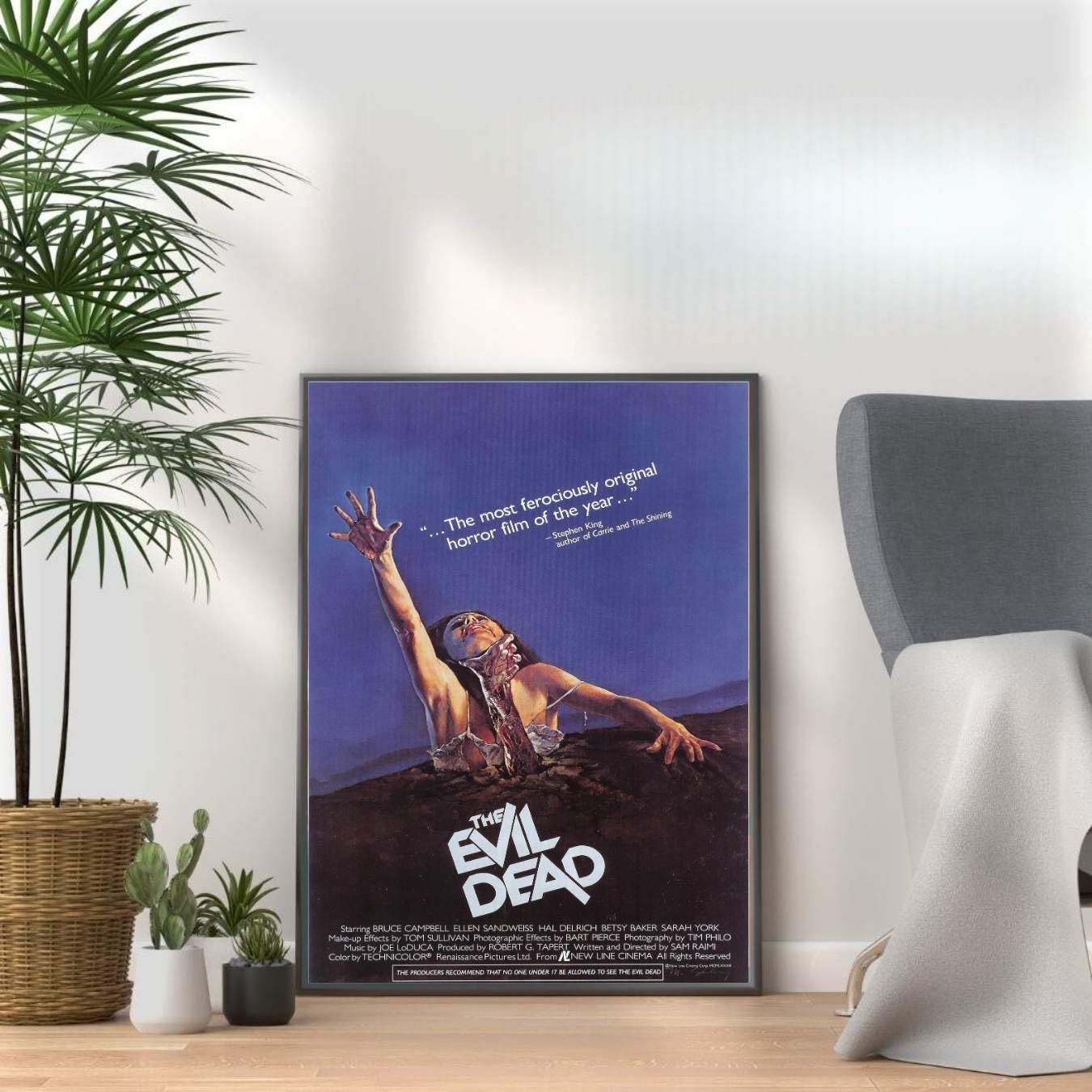 Horror Movie Poster Prints, Scary Film Wall Art, Halloween Decor, Horror Room & Home Cinema Wall Decor (THE EVIL DEAD, A3 Black Framed)
