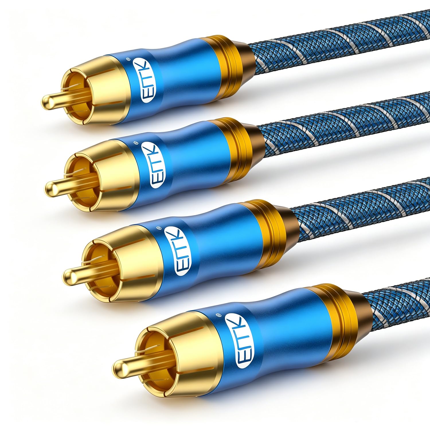 EMK Cable de audio coaxial digital para audiófilo, 75 ohmios, SPDIF, cable coaxial de subwoofer RCA a RCA con núcleo OFC y blindado (2 m, 2 unidades)