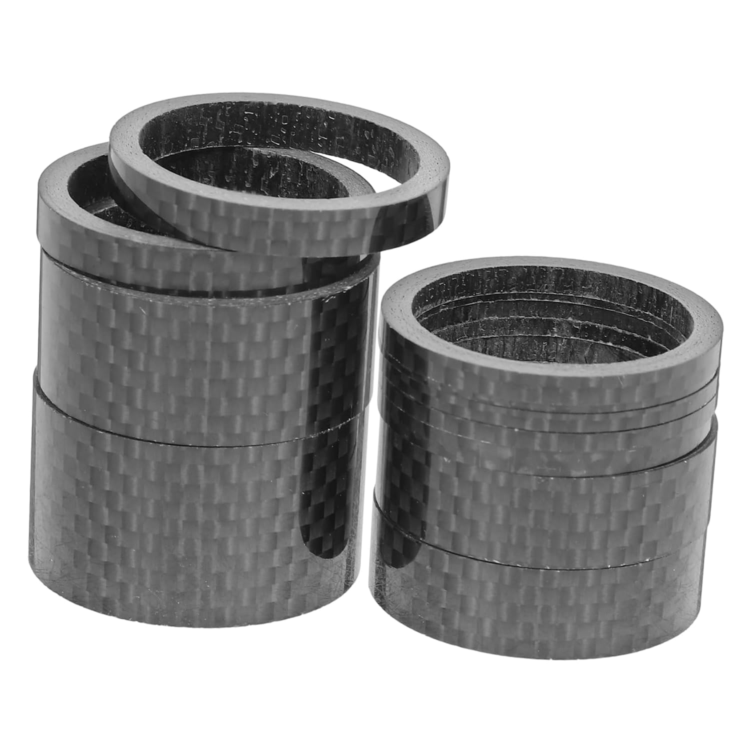 11Pcs Carbon Fiber Headset Spacers for Road Bike Lightweight Washer Spacers for Bike Supply Durable Damping Gaskets for Enhanced Comfort and Performance
