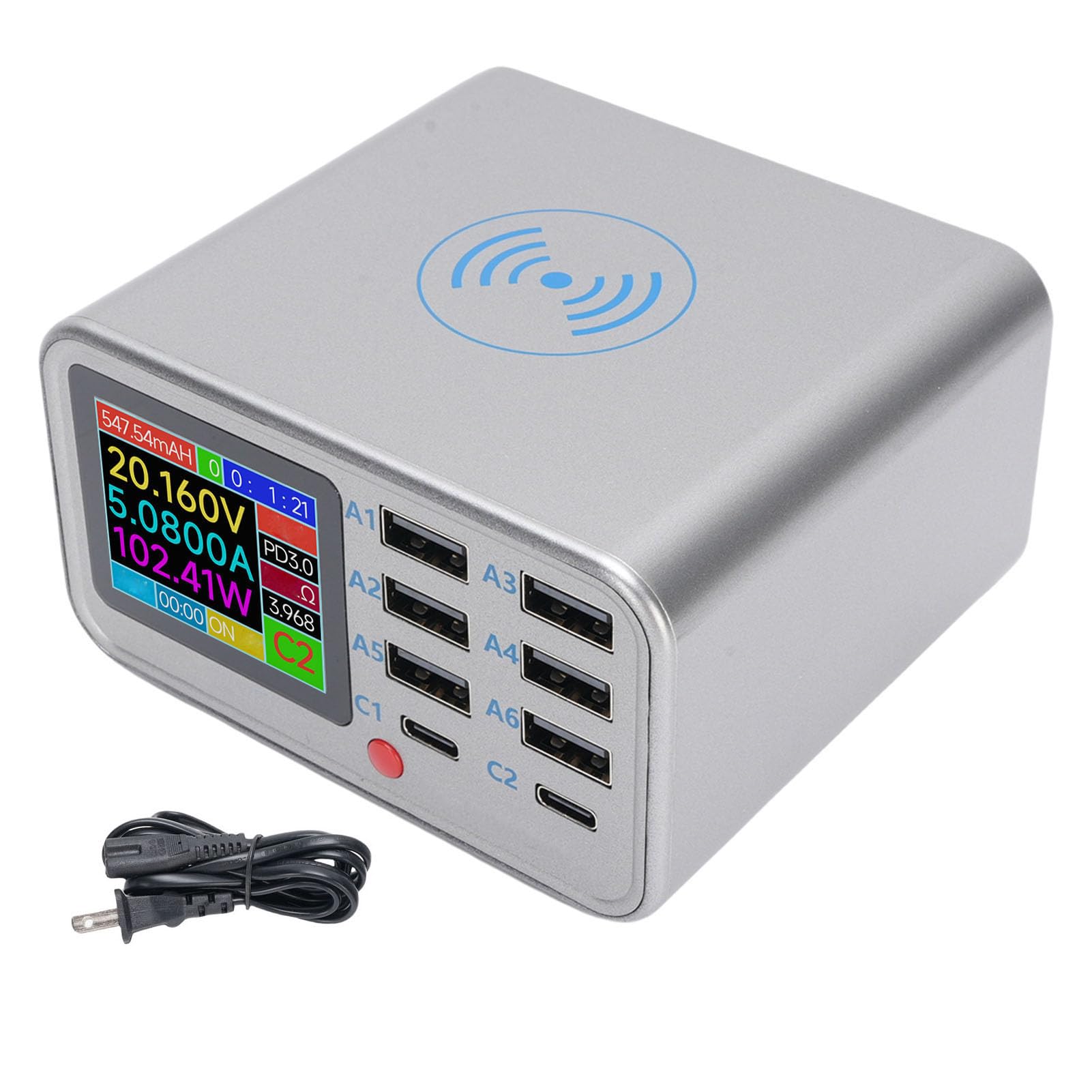Chargeur USB Multi Chargeurs avec QC3.0 Fast PD pour plusieurs Appareils pour Smartphone Tablettes (US Plug)