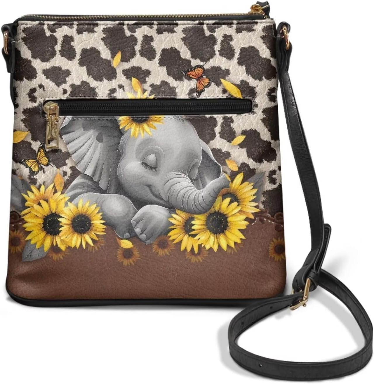 Leather Women Crossbody Hobo Bag Satchel Purse Handbag with Adjustable Shoulder Strap and Zipper Pockets - Image 4