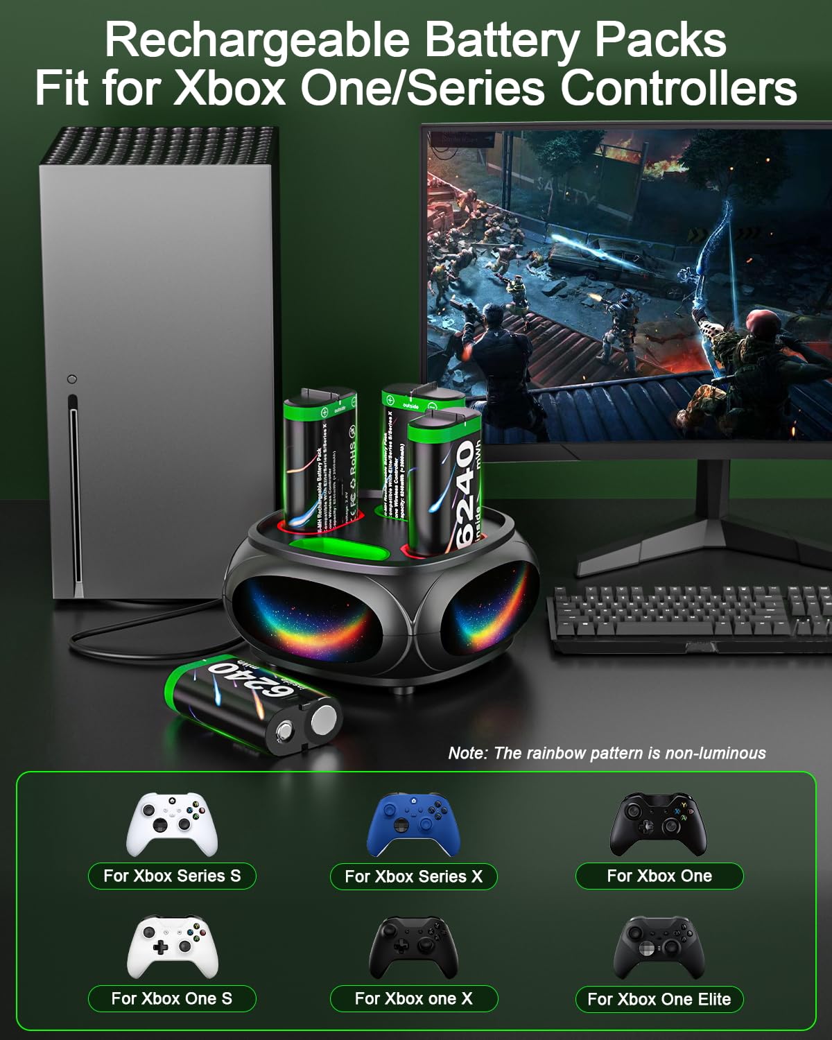 Amazon | RJAD 充電池パック Xboxコントローラー用 充電器ステーション