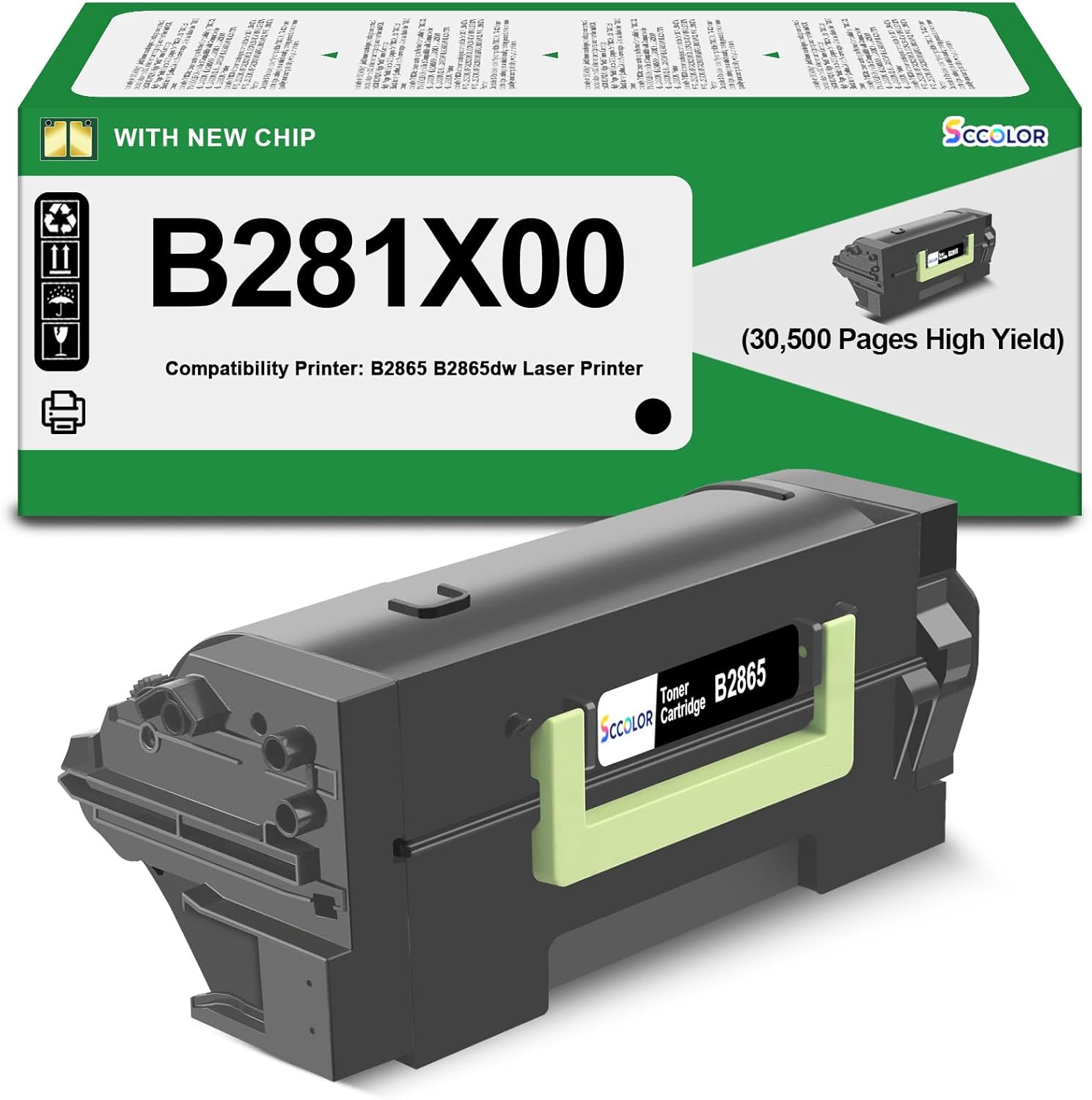 B2865 B281X00 Toner Cartridge Extra High Yield 30,500 Pages Replacement for Lexmark B281X00 B2865 Black Toner Cartridge Compatible for Lexmark B2865 B2865dw Laser Printer