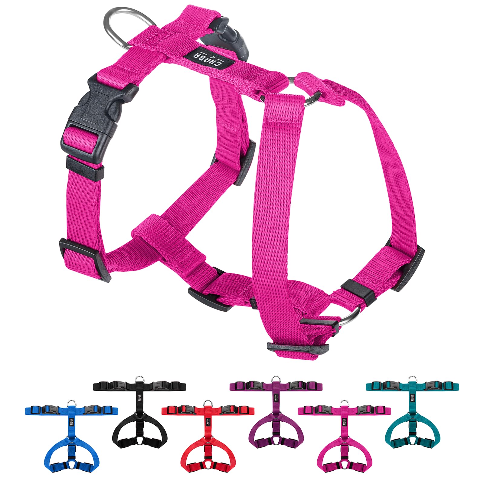 CHABA Harness GUARD 5 Degree Adjustment, Dog Harness, Sizes S-XL, Colors, Best for Dog Spine Safe, Anti-Pull (Fuchsia, L)