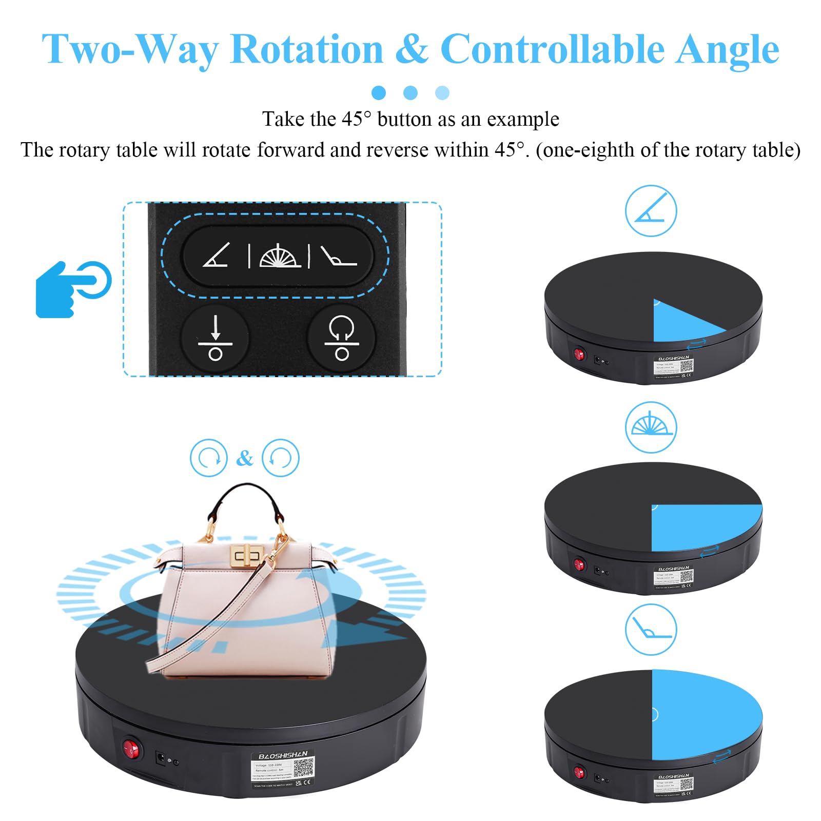 BAOSHISHAN Base Giratoria Eléctrica Plataforma Rotatoria 360° Soporte